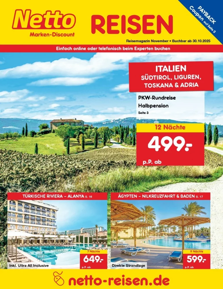 netto marken prospekt reisen november