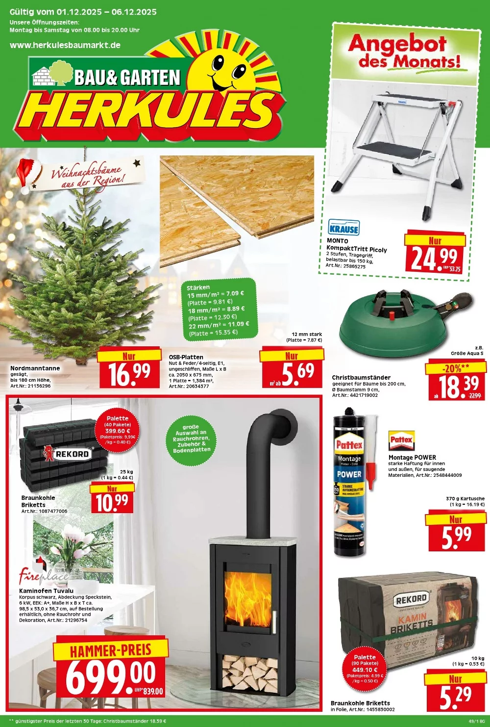 Herkules Baumarkt Prospekt 01.12.2025 bis 06.12.2025 1 herkules baumarkt prospekt kw49