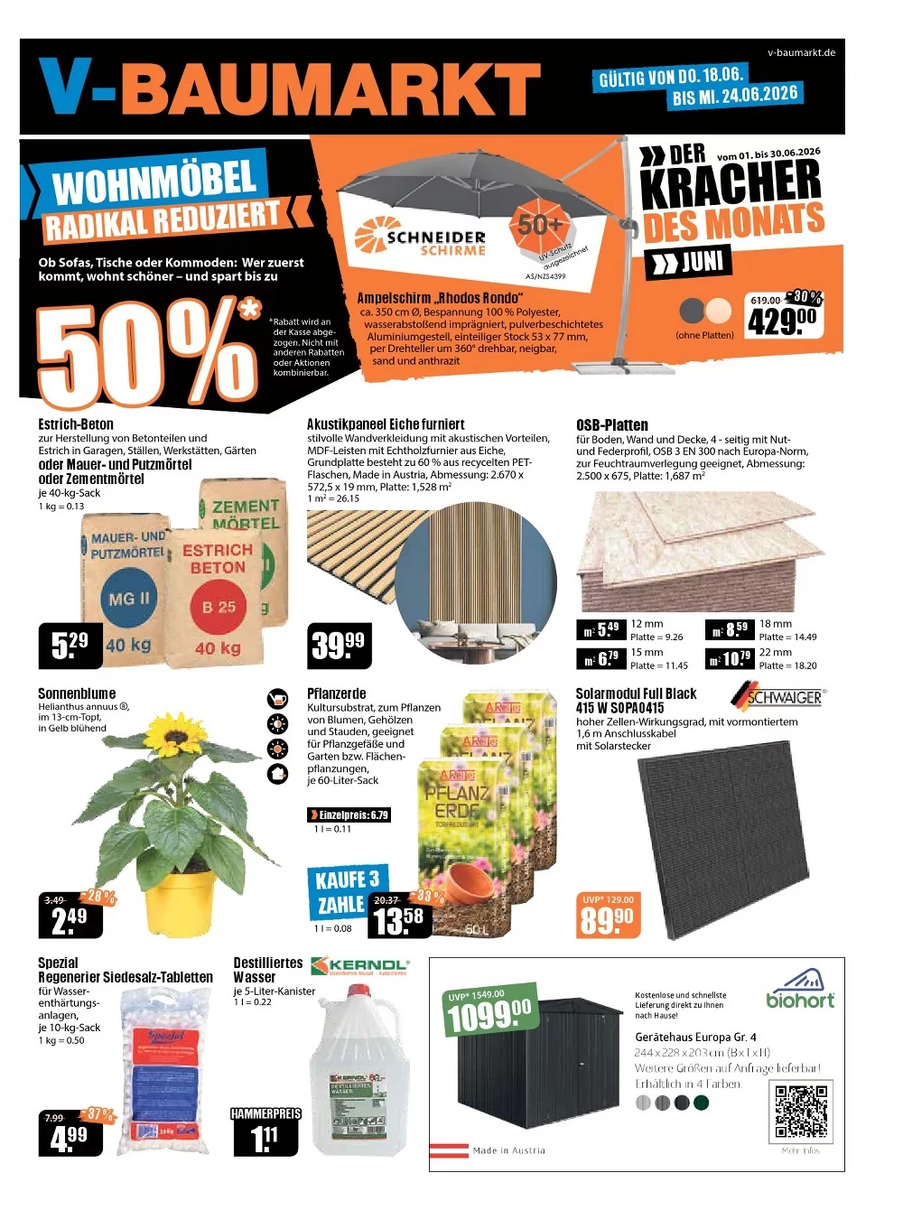 V-Baumarkt Prospekt 18.06.2026 bis 24.06.2026 1 v baumarkt prospekt kw-25