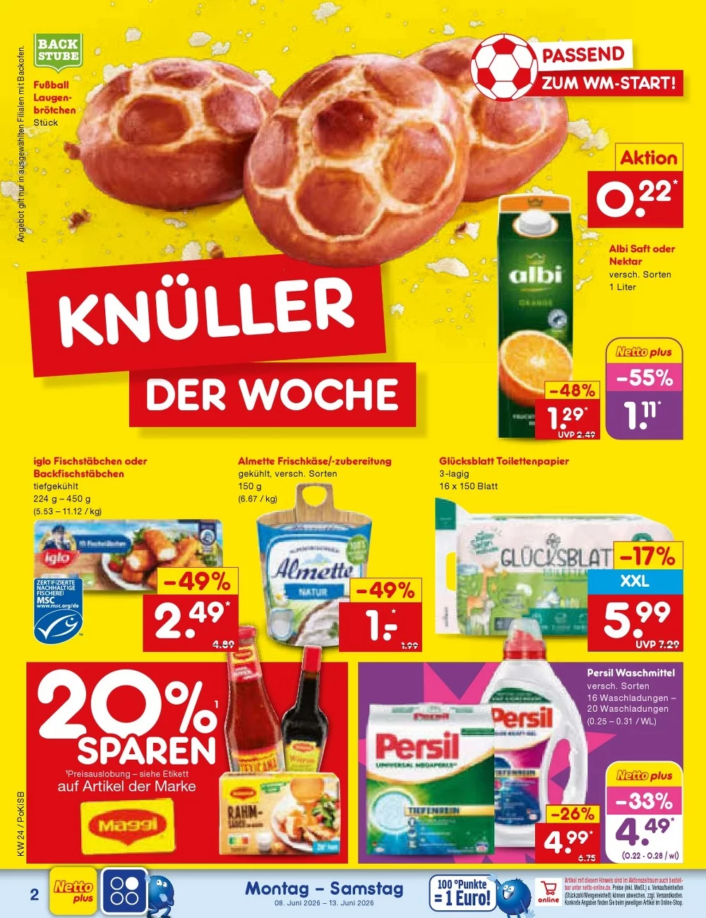 Netto Marken-Discount Prospekt Neu 22.06.2026 bis 27.06.2026 4 netto marken prospekt juni 8 13 4