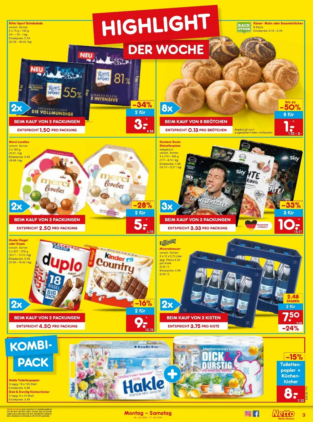 Netto Marken-Discount Prospekt 20.07.2026 bis 25.07.2026 3 netto marken prospekt juli 6 11 3