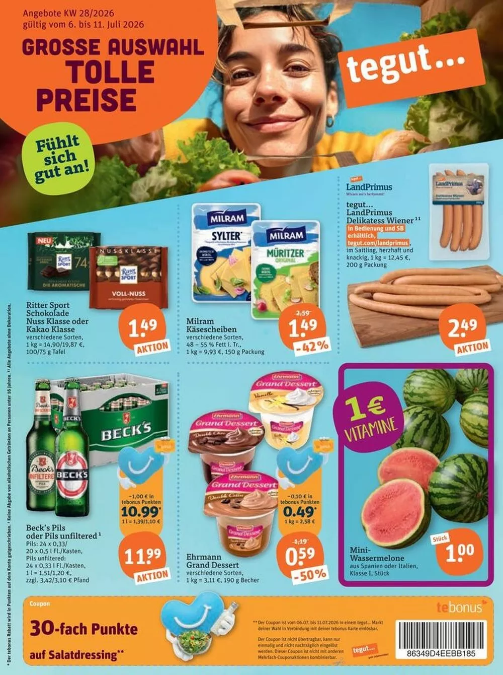 Tegut Prospekt 06.07.2026 bis 11.07.2026 3 tegut prospekt juli 6 11 3