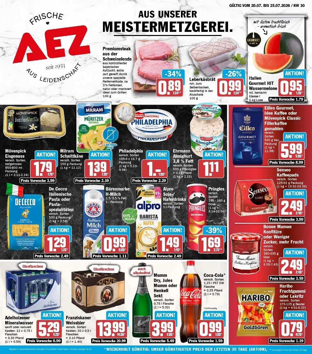 AEZ Prospekt 20.07.2026 bis 25.07.2026 1 aez prospekt kw-30