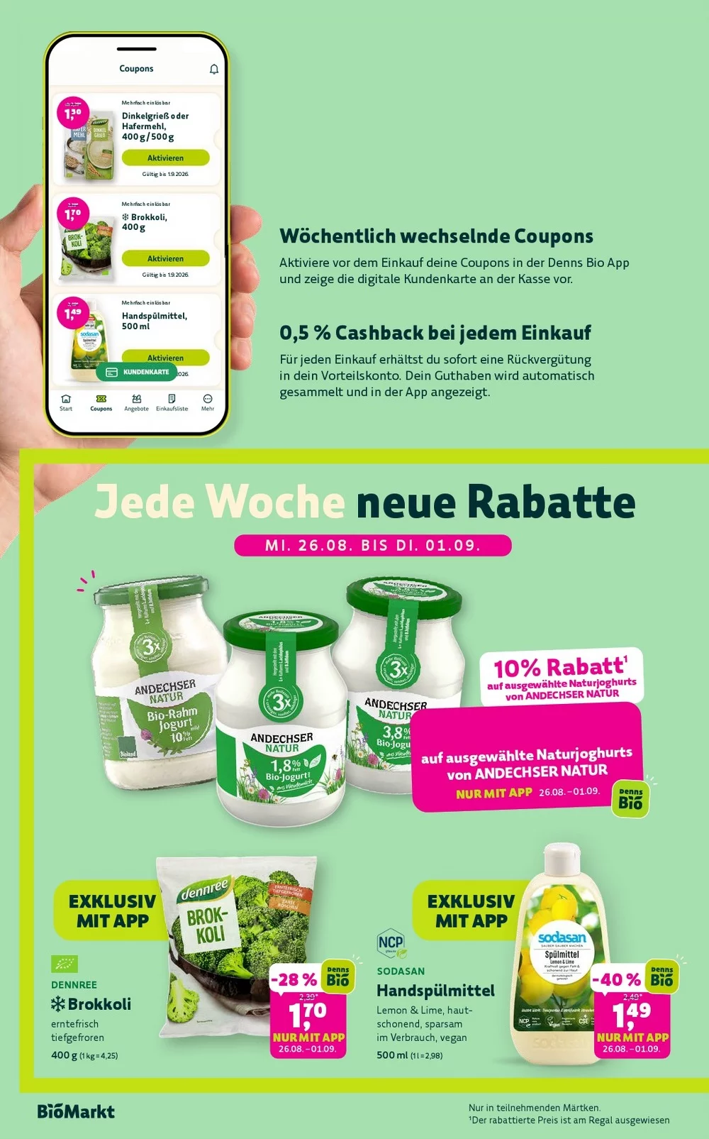 Denn's Biomarkt Prospekt 26.08.2026 bis 08.09.2026 2 denns biomarkt prospekt august 26 september 82