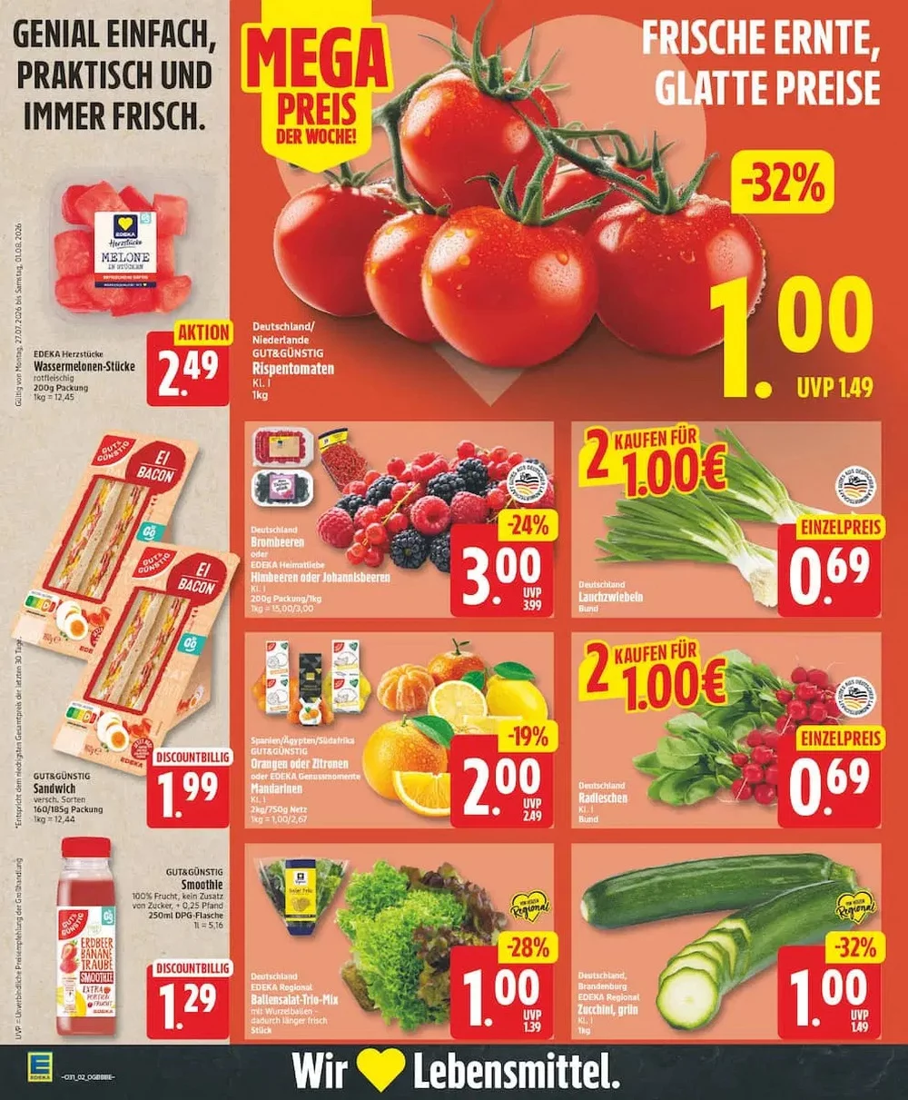 Edeka Prospekt 27.07.2026 bis 01.08.2026 2 edeka prospekt juli 27 august 1 2