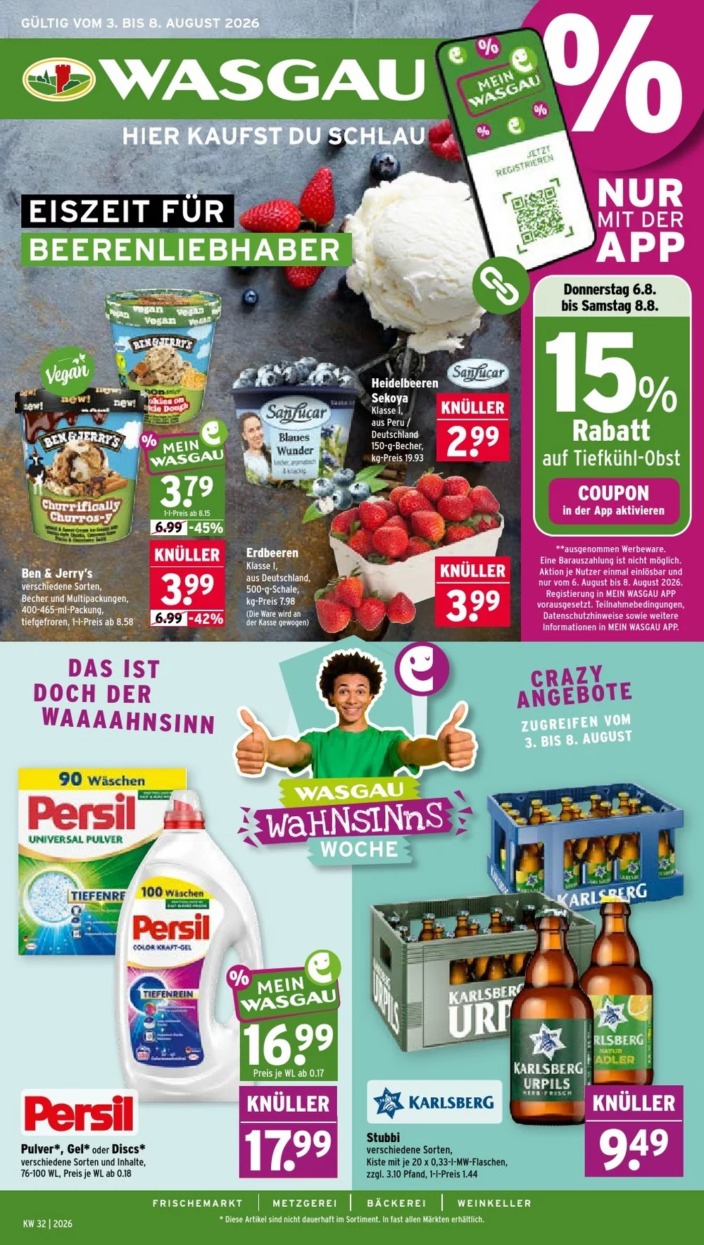 Wasgau Prospekt 03.08.2026 bis 08.08.2026 1 wasgau prospekt kw-32