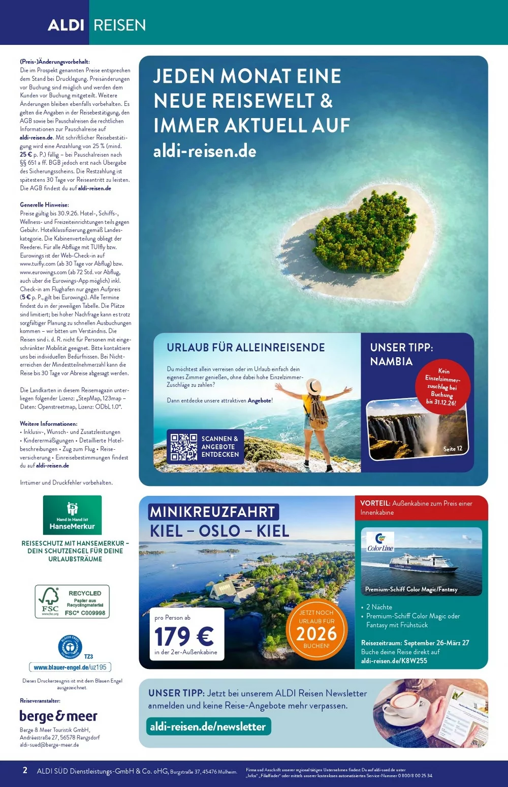 ALDI SUeD ALDI Reisemagazin September 2026 2