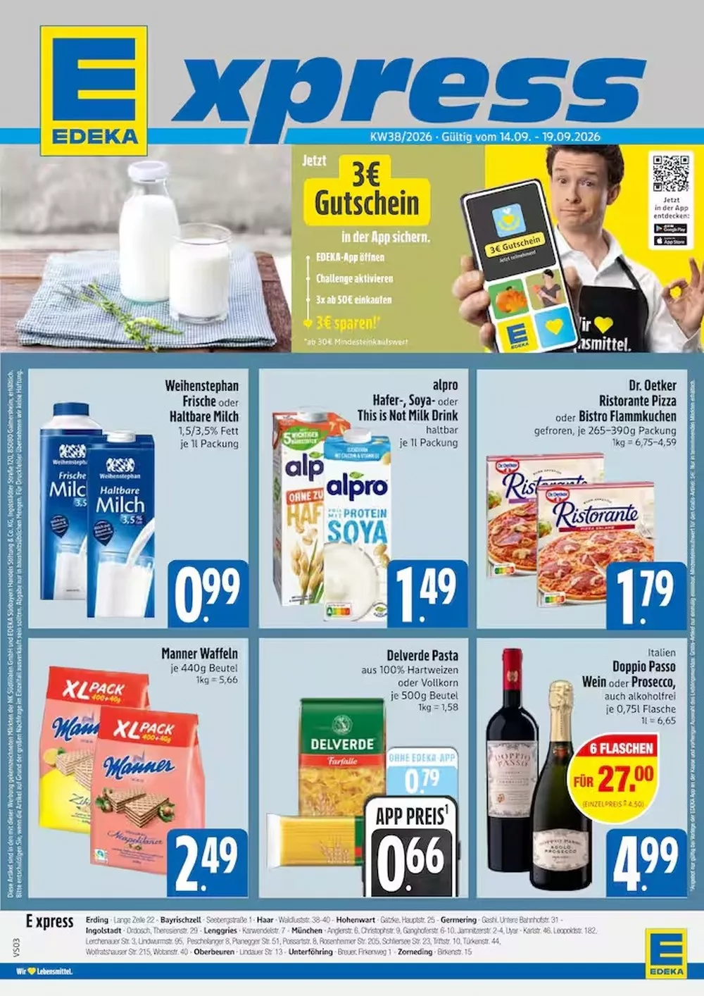 Edeka Xpress Prospekt 14.09.2026 bis 19.09.2026 1 edeka xpress prospekt kw38