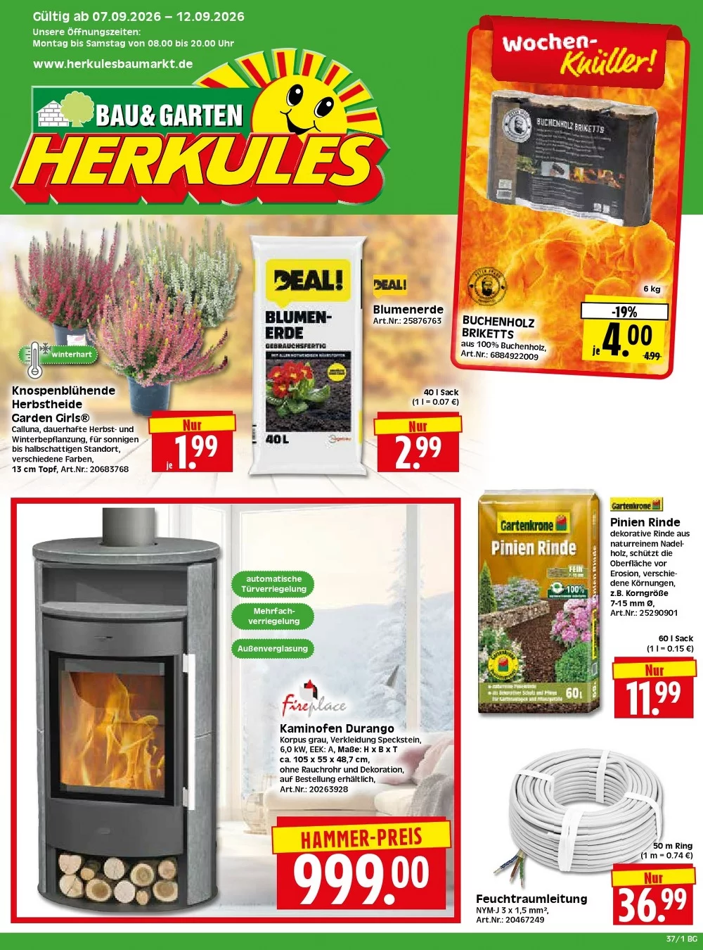 Herkules Baumarkt Prospekt 07.09.2026 bis 12.09.2026 1 herkules baumarkt prospekt kw-37