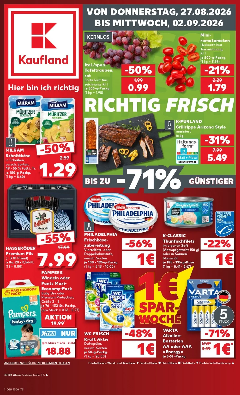 Kaufland Prospekt 27.08.2026 bis 02.09.2026 1 kaufland prospekt kw-35