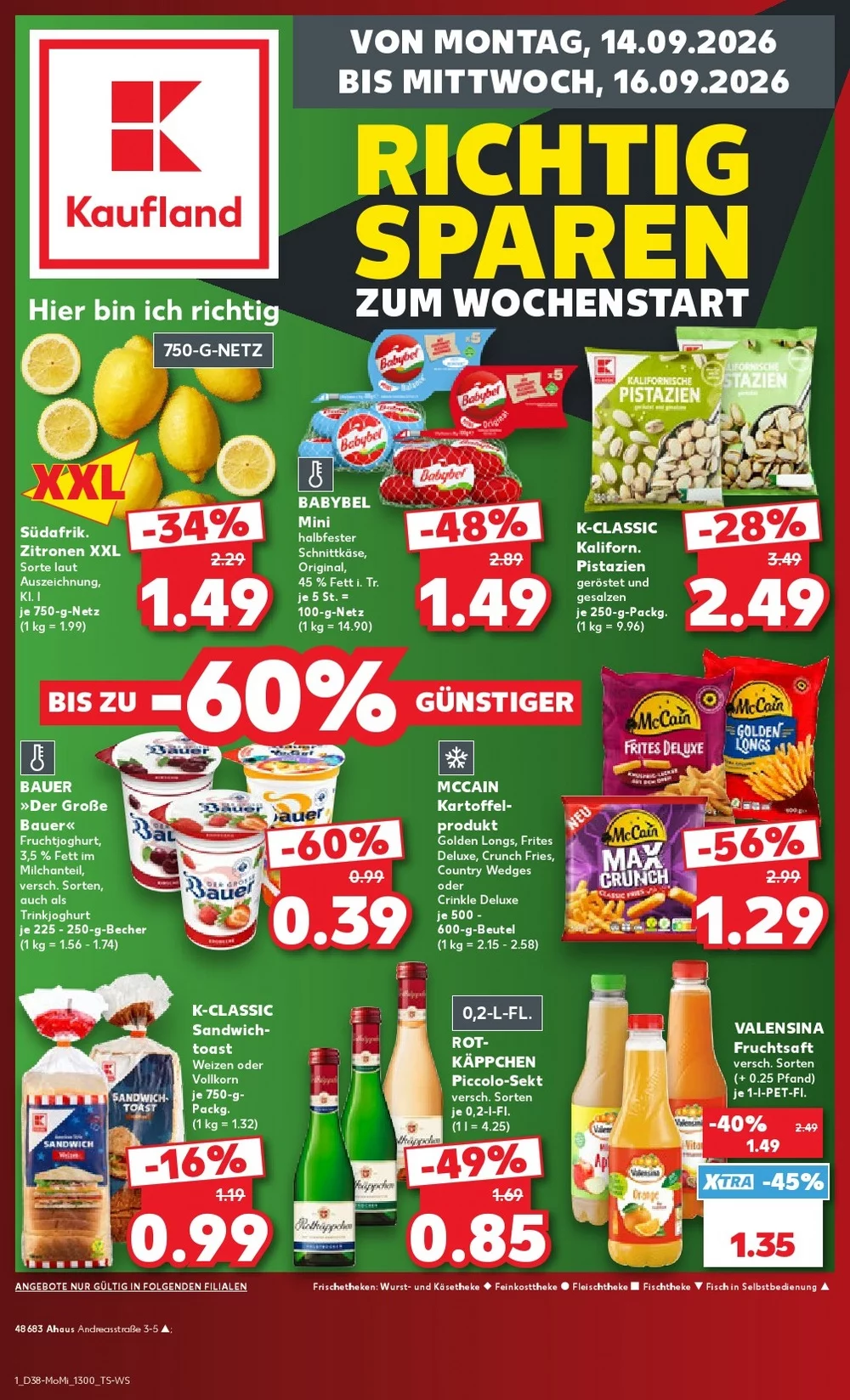 Kaufland Prospekt Wochenstart 14.09.2026 bis 19.09.2026 1 kaufland prospekt kw-38