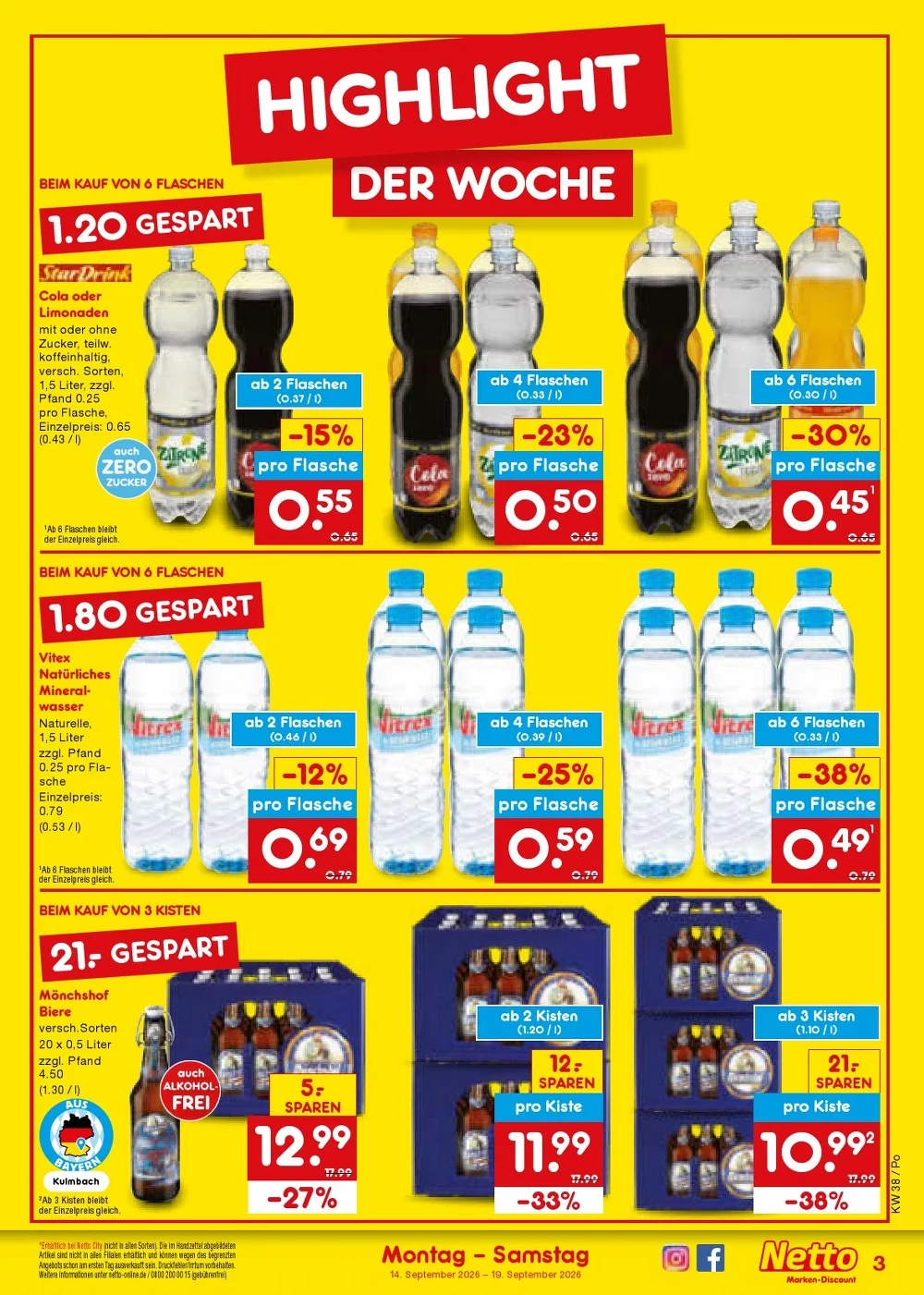 Netto Marken-Discount Prospekt Neu 14.09.2026 bis 19.09.2026 3 netto marken prospekt september 14 19 3
