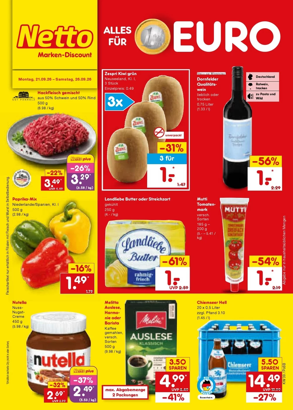 Netto Marken-Discount Prospekt 21.09.2026 bis 26.09.2026 1 netto marken prospekt kw-39