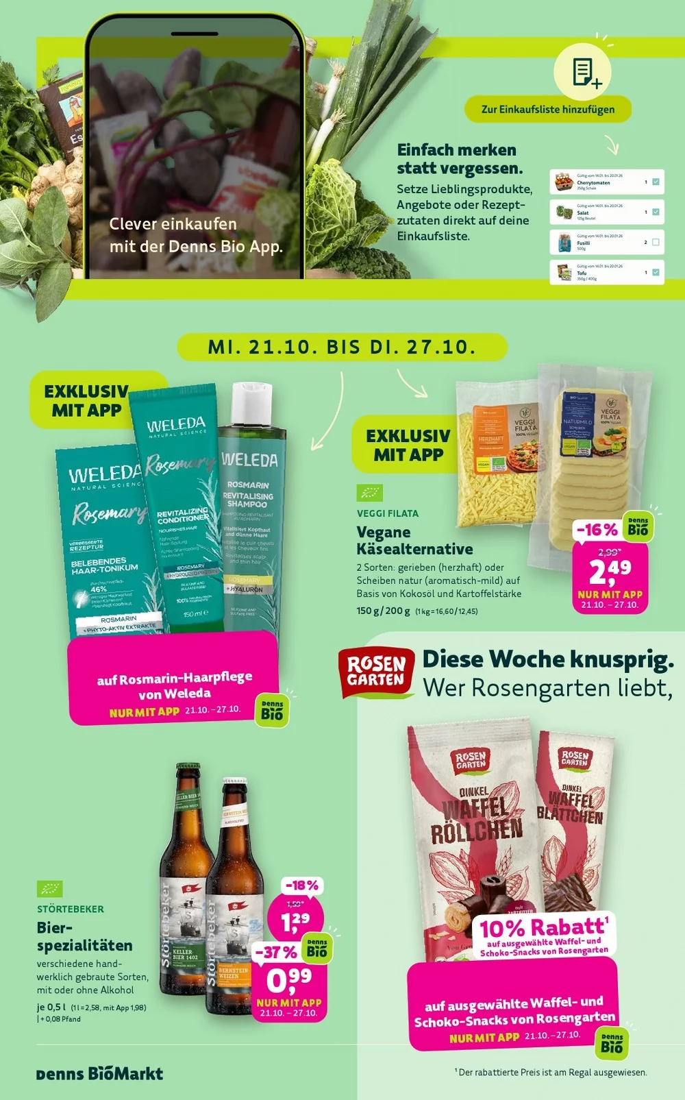 Denn's Biomarkt Prospekt 21.10.2026 bis 03.11.2026 2 denns biomarkt prospekt oktober 22 2