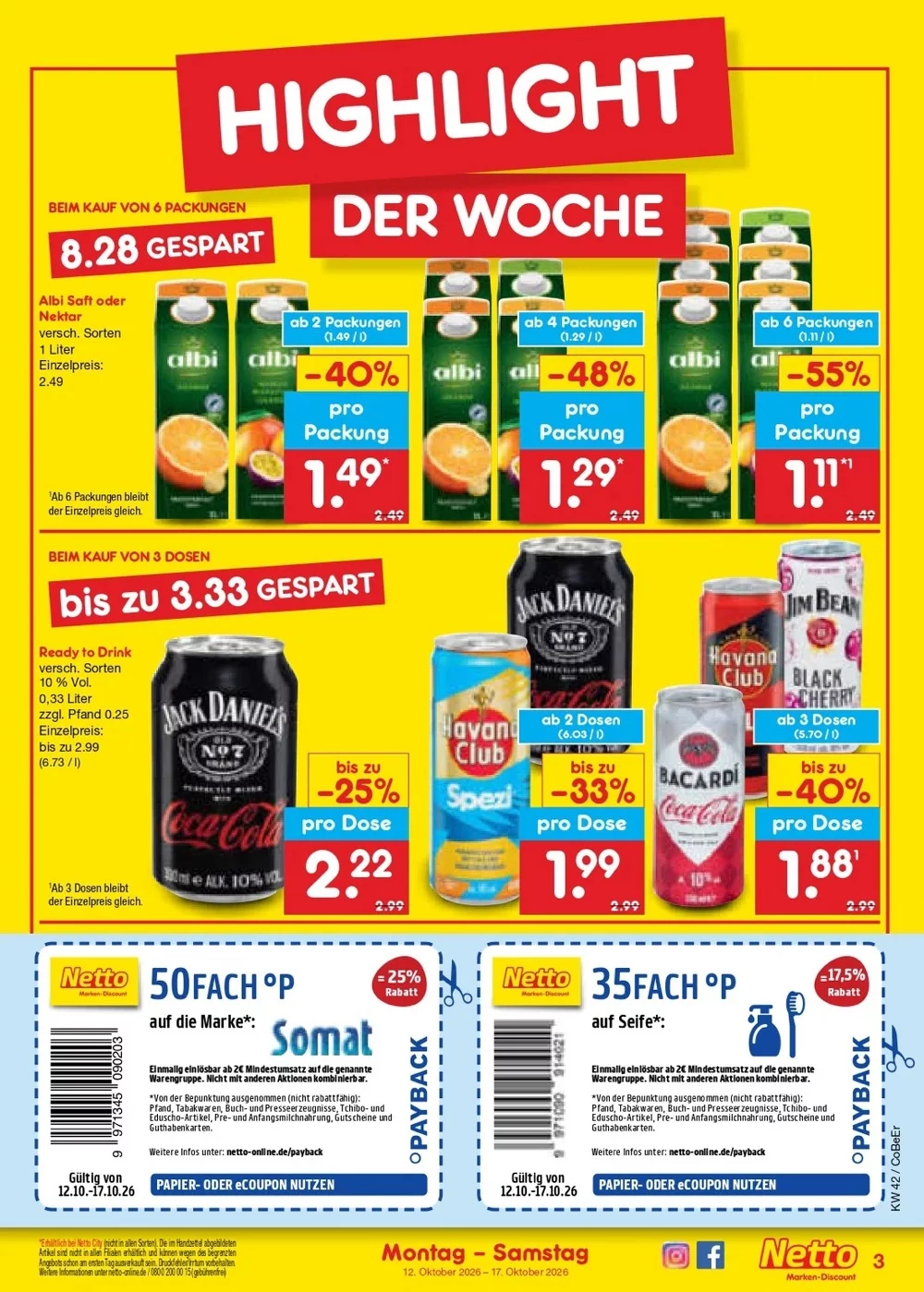 Netto Marken-Discount Prospekt 12.10.2026 bis 17.10.2026 3 netto marken prospekt oktober 12 17 3