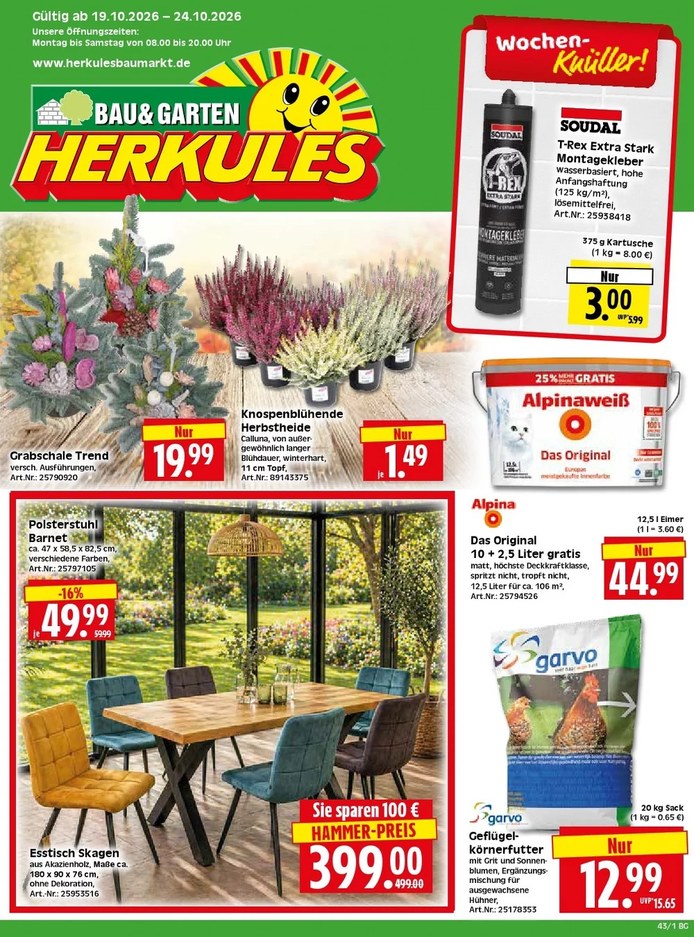 Herkules Baumarkt Prospekt 19.10.2026 bis 24.10.2026 1 herkules baumarkt prospekt kw-43