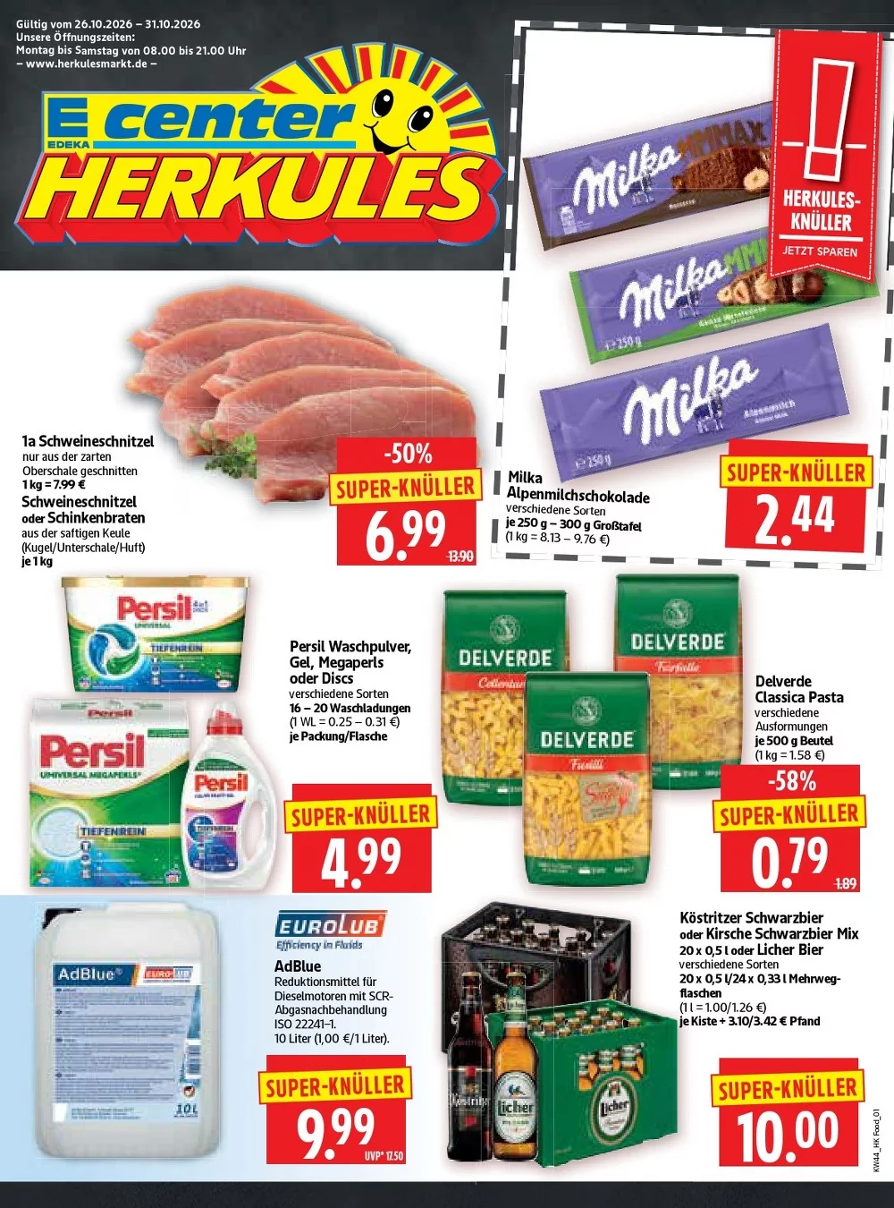 Herkules E Center Prospekt 26.10.2026 bis 31.10.2026 1 herkules e center prospekt kw-44