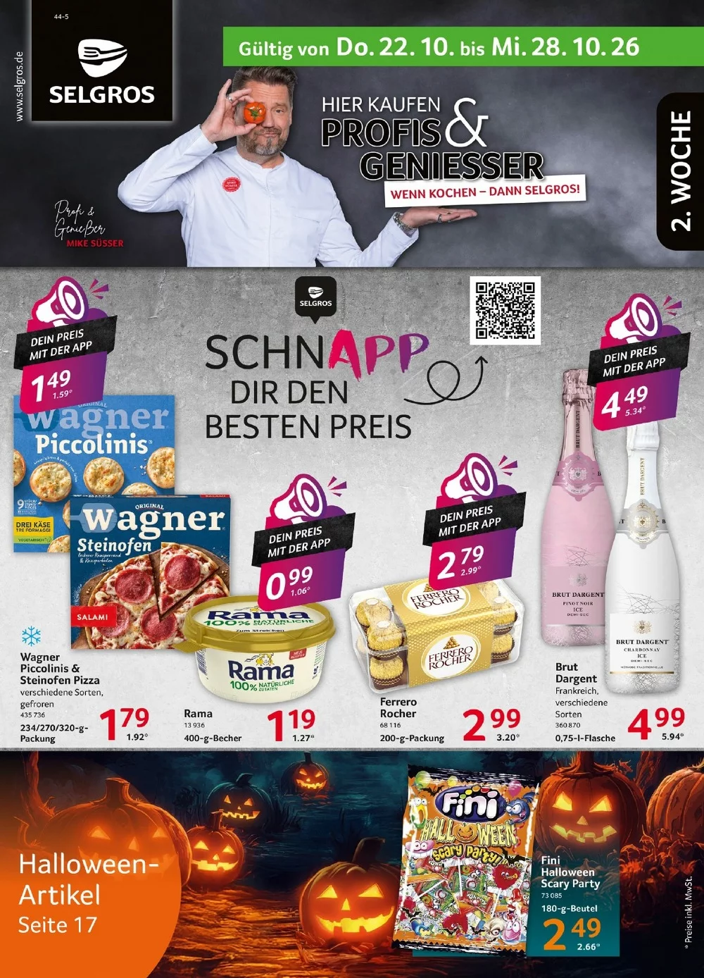 Selgros Prospekt (Food) 22.10.2026 bis 28.10.2026 1 selgros prospekt kw-43