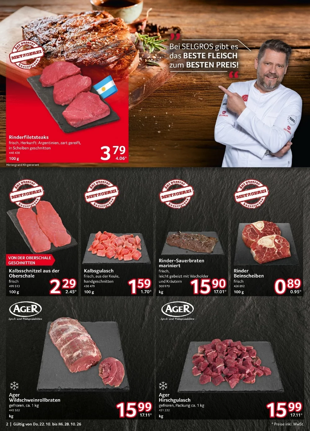 Selgros Prospekt (Food) 22.10.2026 bis 28.10.2026 2 selgros prisoekt oktober 22 28 2