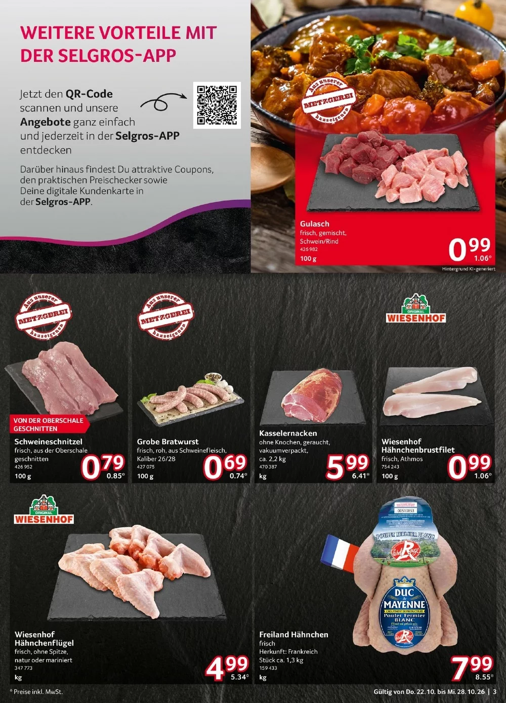 Selgros Prospekt (Food) 22.10.2026 bis 28.10.2026 3 selgros prisoekt oktober 22 28 3