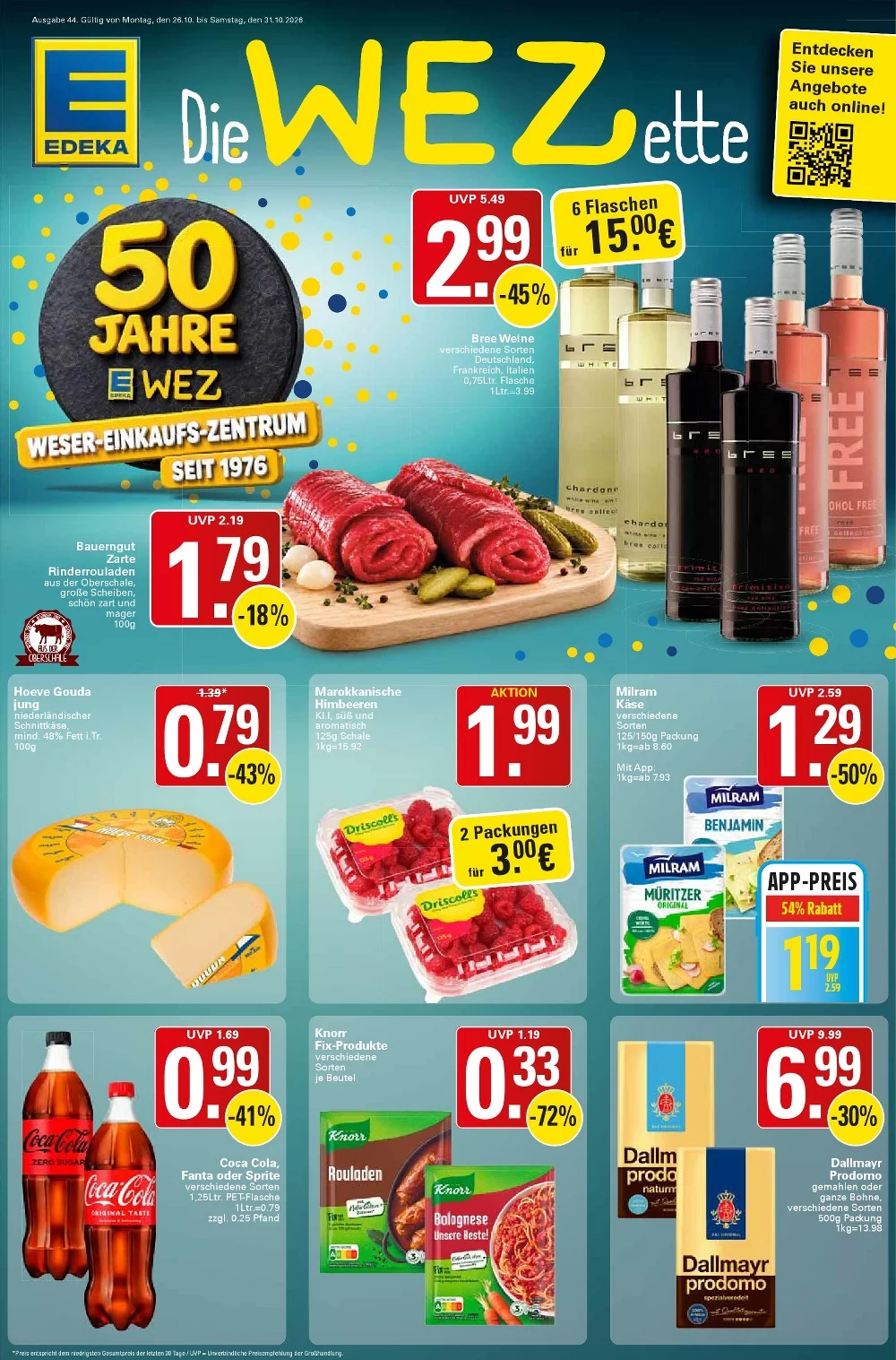 WEZ Prospekt 26.10.2026 bis 31.10.2026 1 wez prospekt kw-44